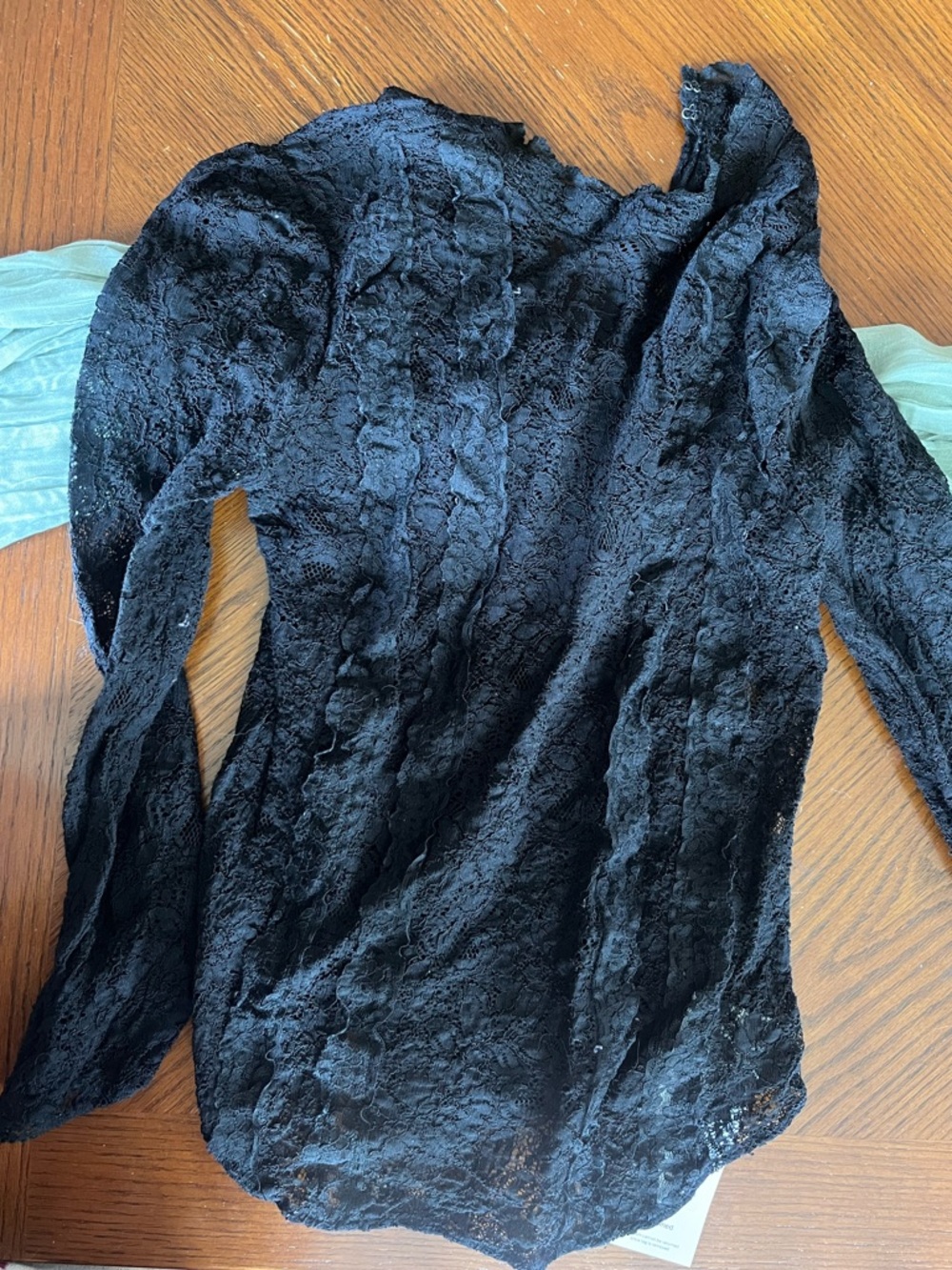 reformation Black Long Sleeve Lace Top